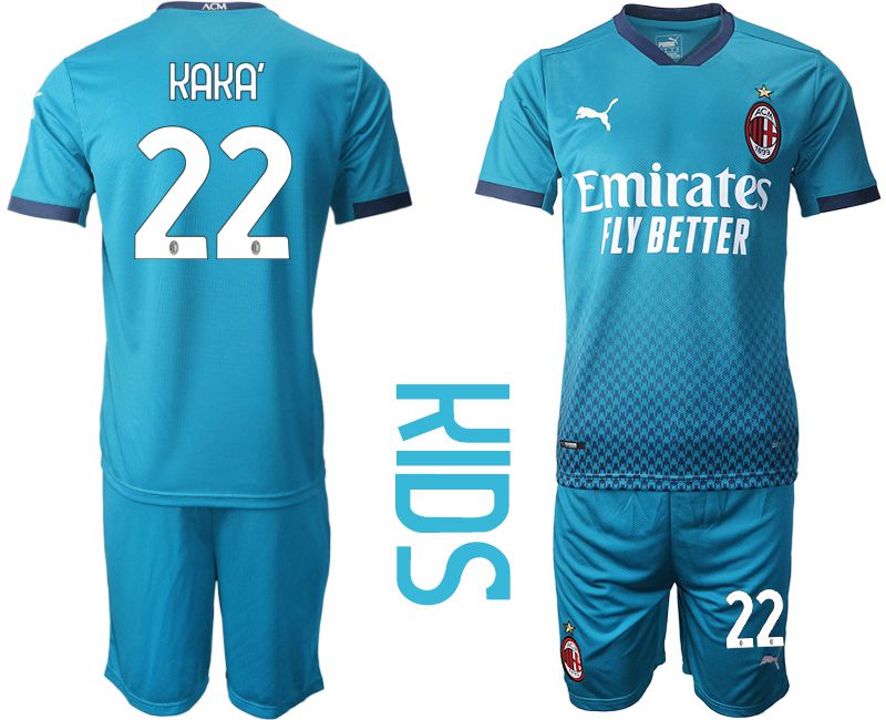 Youth 2020-2021 club AC milan away #22 blue Soccer Jerseys->ac milan jersey->Soccer Club Jersey